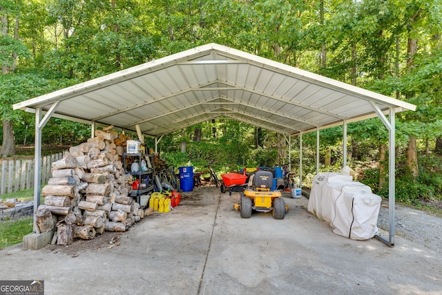 view of patio / terrace featuring a carport