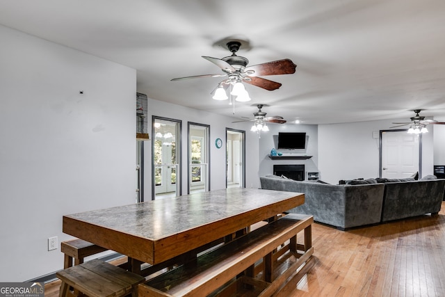 dining room featuring wood-type flooring