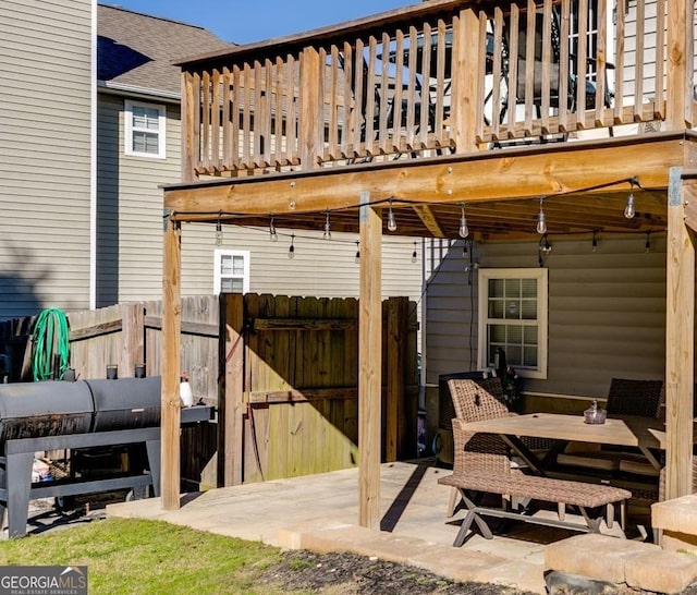 view of patio with a deck