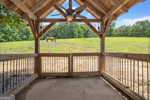 view of patio / terrace with ceiling fan