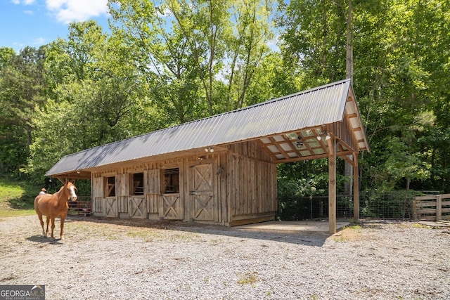 view of horse barn