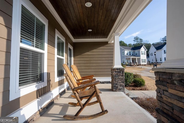 view of patio featuring covered porch