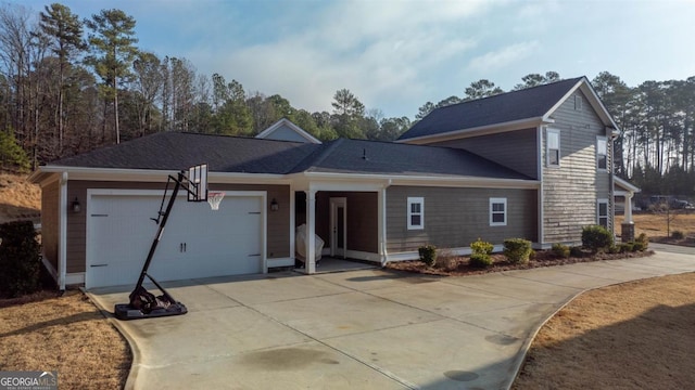 view of front of home featuring a garage