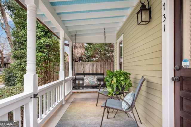 view of patio / terrace featuring a porch