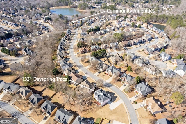 1331 Dayspring Trce, Lawrenceville, GA 30045 - bird's eye view featuring a water view