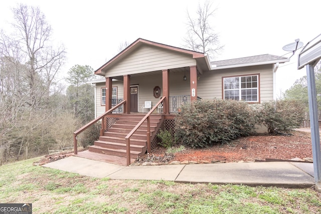 view of front of house with covered porch