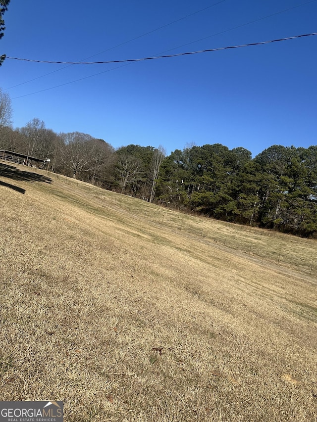 view of yard with a rural view