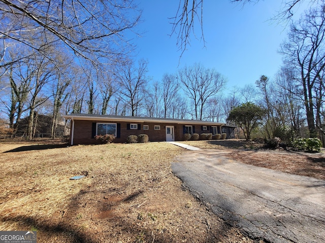 view of single story home