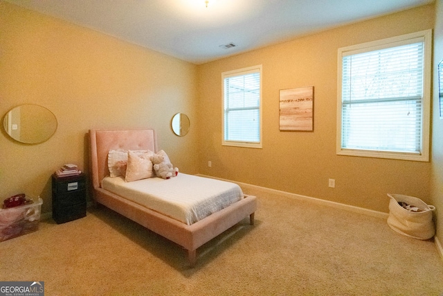 bedroom with carpet floors