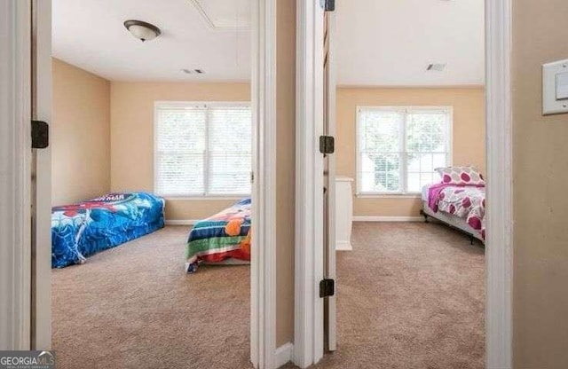 view of carpeted bedroom