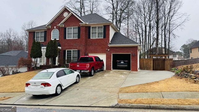 view of front of house with a garage