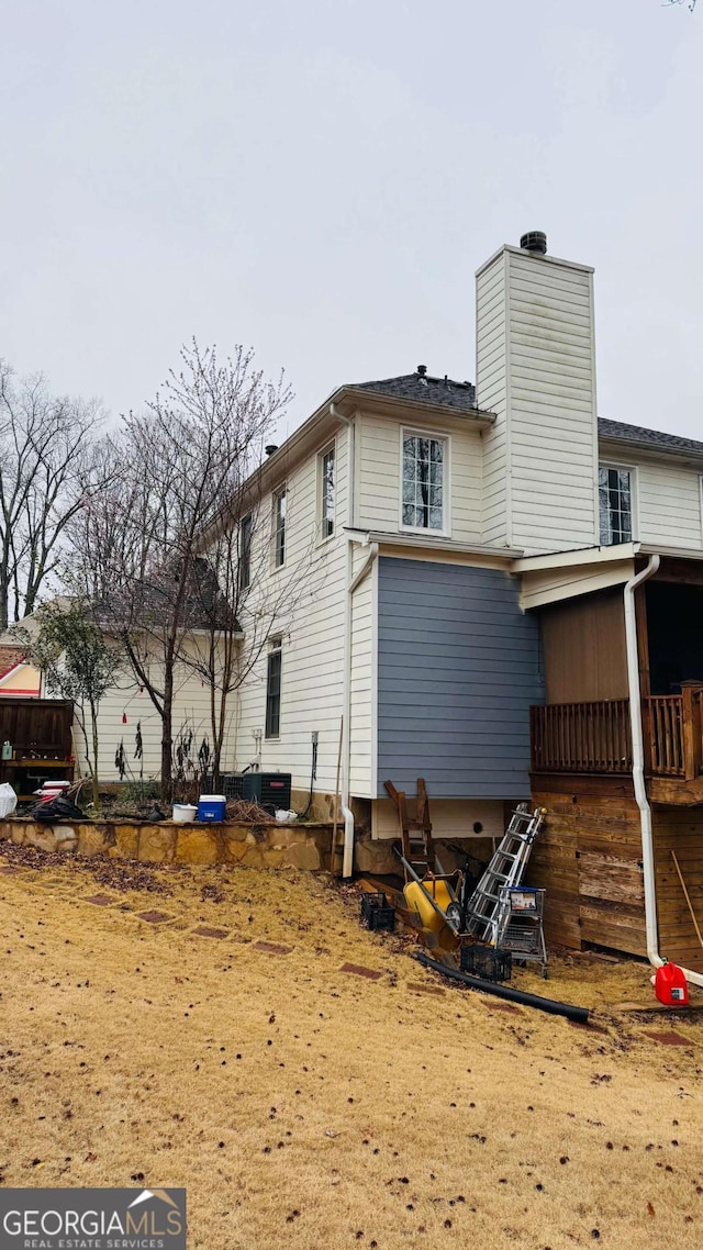 back of property with cooling unit