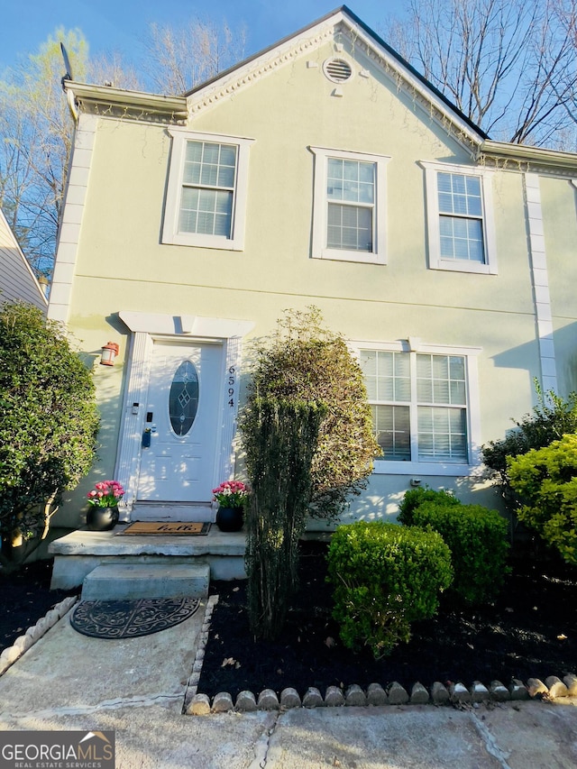 6594 Meadow Green Cir, Peachtree Corners, GA 30092 - view of front of house with stucco siding