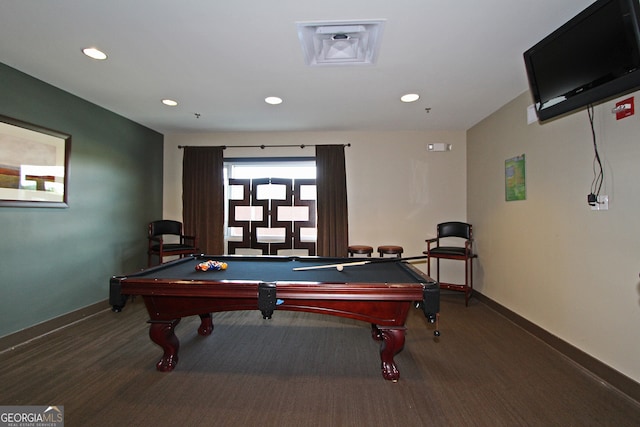 game room with billiards