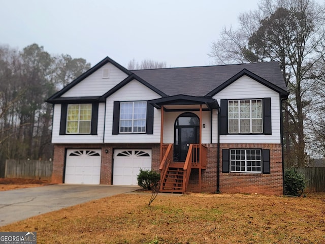 raised ranch with a garage