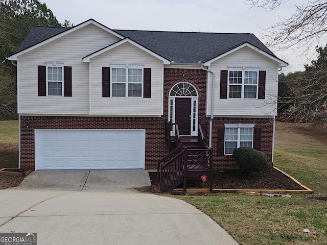 split foyer home with a garage