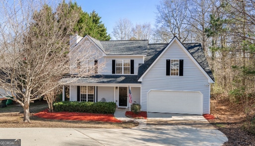 view of property featuring a garage