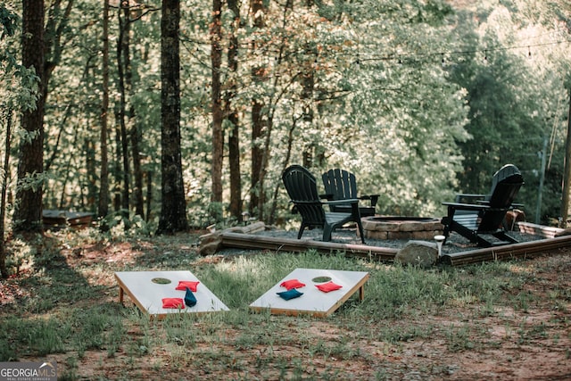 30 Cheyenne Trl, Blue Ridge, GA 30513 - view of yard with an outdoor fire pit
