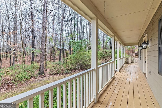 view of wooden deck