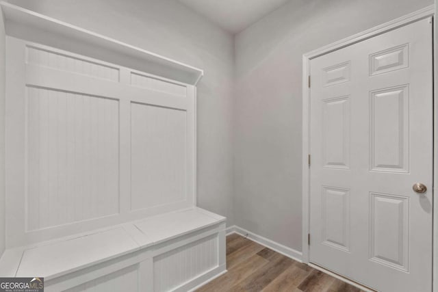 mudroom featuring hardwood / wood-style floors