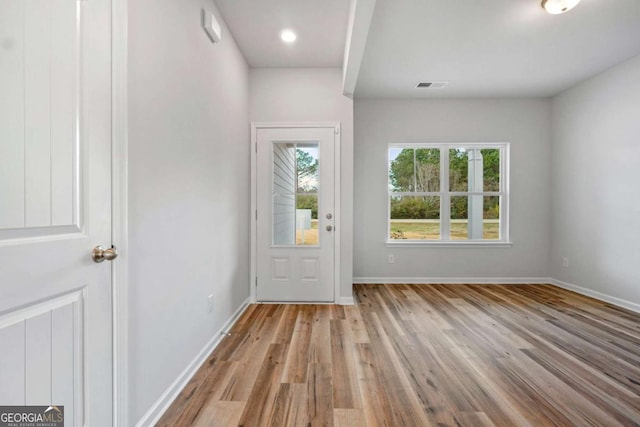 entryway featuring light hardwood / wood-style floors