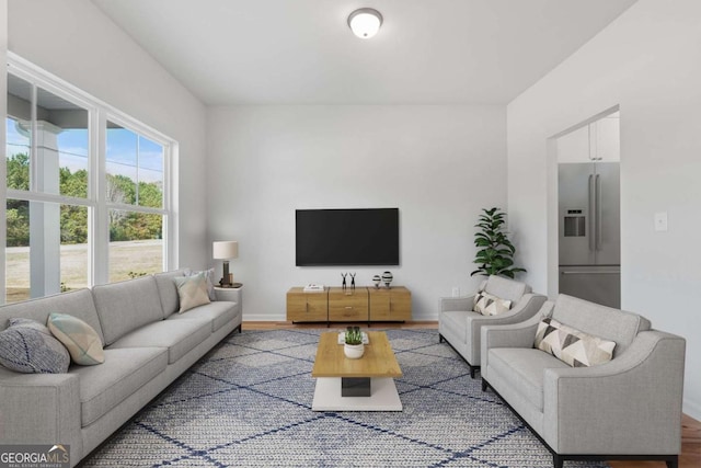 living room with wood-type flooring