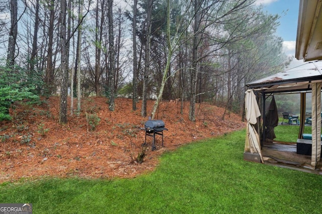 view of yard with a gazebo