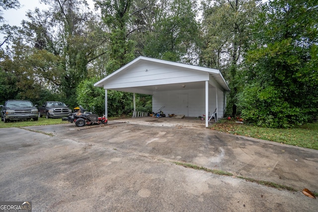 view of parking featuring a carport