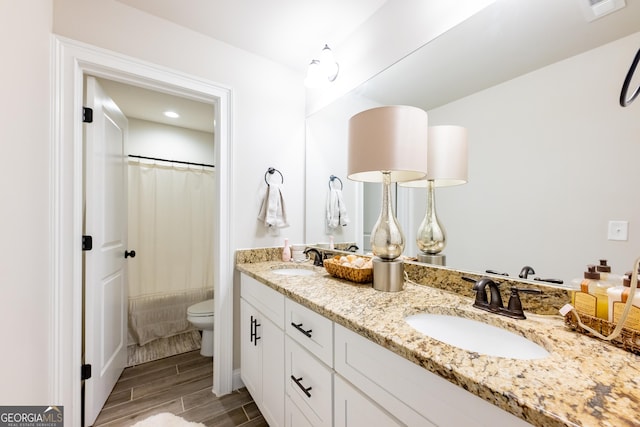 bathroom with vanity and toilet