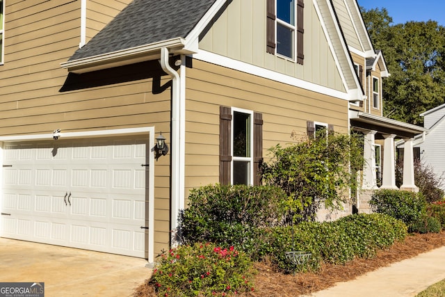 view of home's exterior with a garage