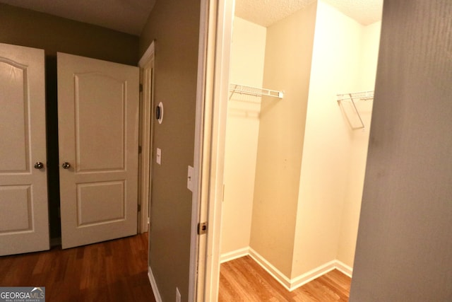 interior space with hardwood / wood-style floors