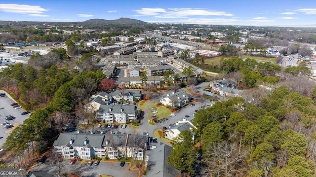 bird's eye view featuring a mountain view