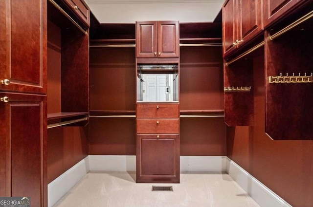 view of walk in closet