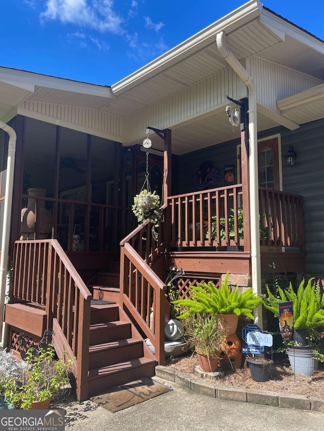 exterior space with a porch