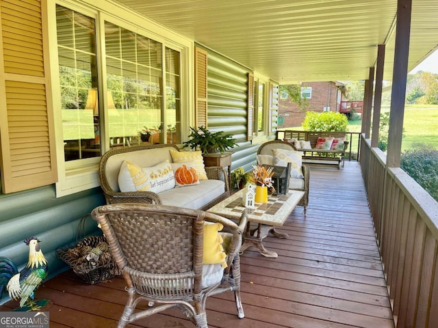 wooden deck with covered porch