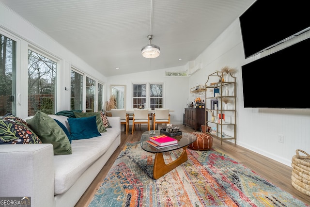 interior space with lofted ceiling