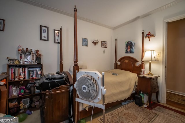 bedroom featuring ornamental molding