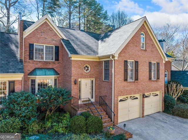 view of front of house with a garage