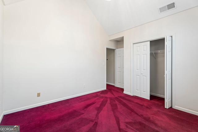 123 Stratmore Pl, Stockbridge, GA 30281 - unfurnished bedroom with carpet floors and high vaulted ceiling