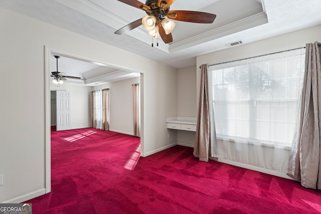 123 Stratmore Pl, Stockbridge, GA 30281 - carpeted spare room featuring a tray ceiling, ceiling fan, and ornamental molding