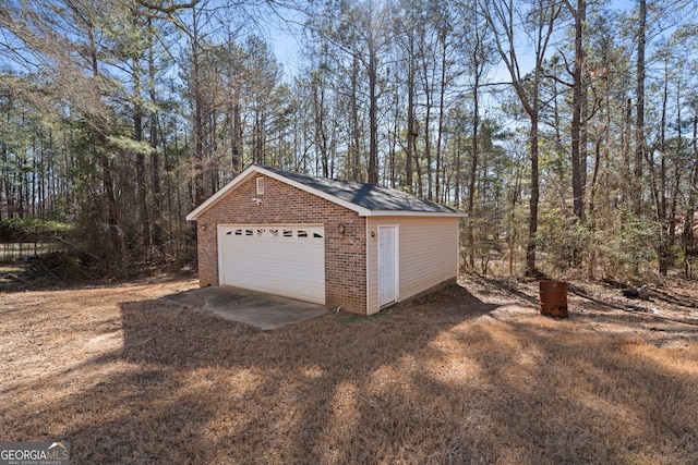 view of garage