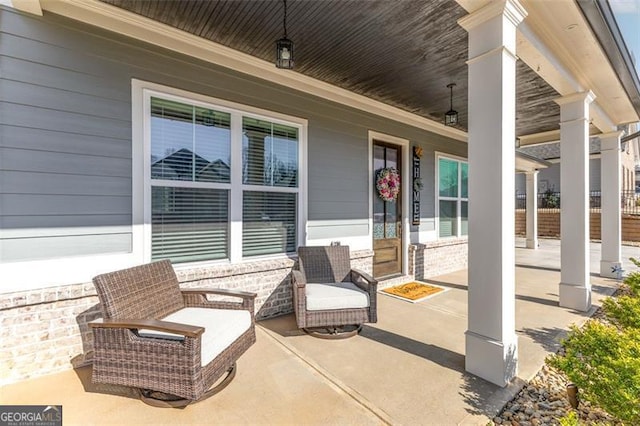 view of patio / terrace with a porch