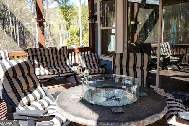 view of sunroom