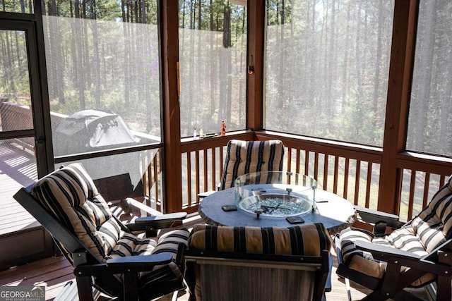 view of sunroom