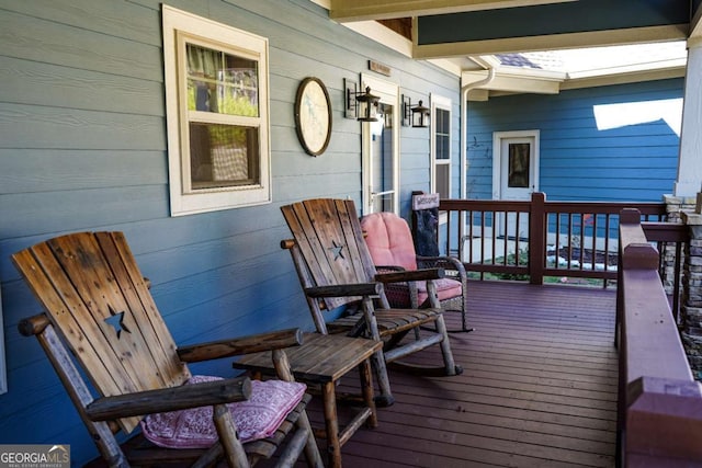 deck with covered porch