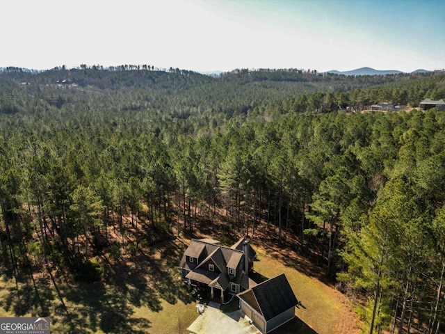 birds eye view of property featuring a mountain view