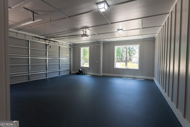 garage featuring a decorative wall