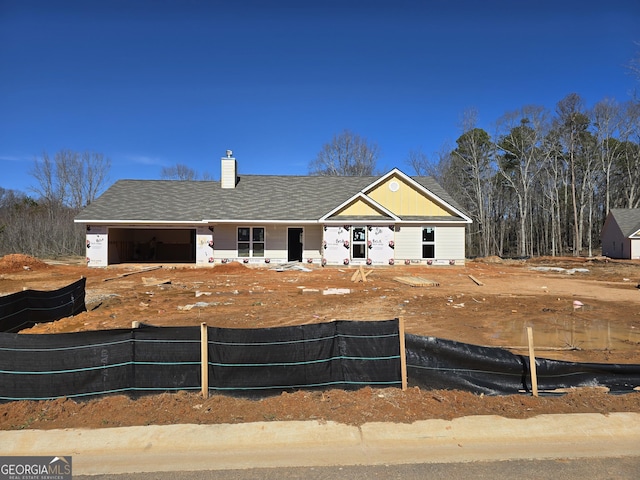 view of front facade with a garage