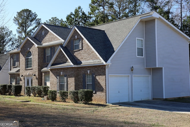 view of front of house with a garage