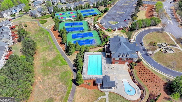 birds eye view of property featuring a residential view